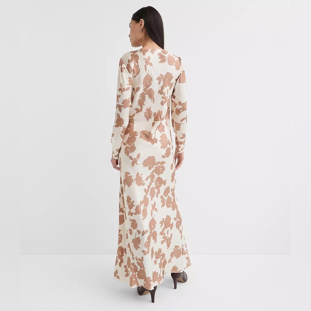 NWT LOFT Floral V-Neck Bias Maxi Dress in Size 14 - Picture 4 of 8